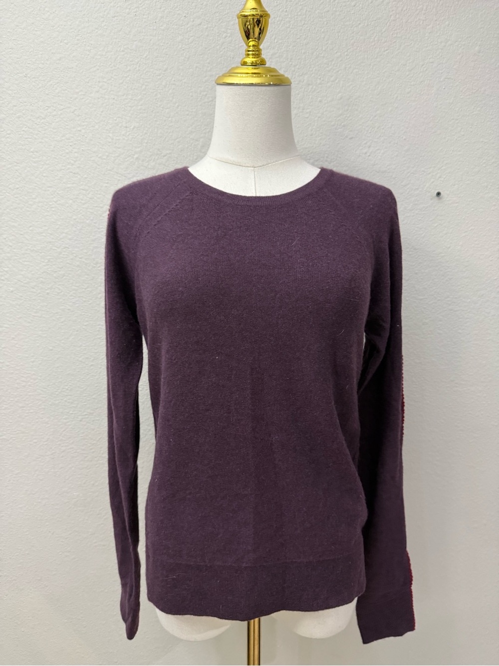 Neiman Marcus Deep Plum Crewneck Sweater Cashmere